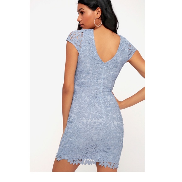 Lulu’s Periwinkle Lace Dress - Picture 2 of 5